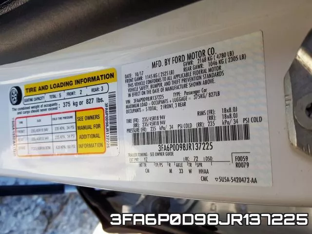 3FA6P0D98JR137225 фото 2