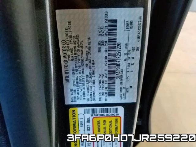 3FA6P0HD7JR259220 фото 2