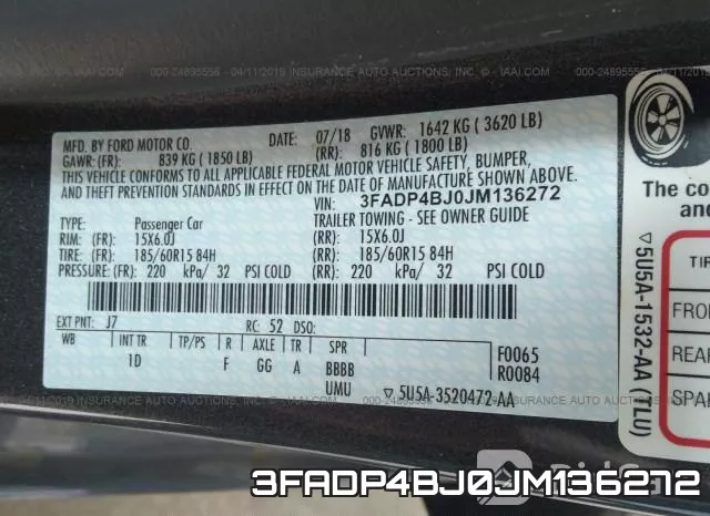 3FADP4BJ0JM136272 фото 10