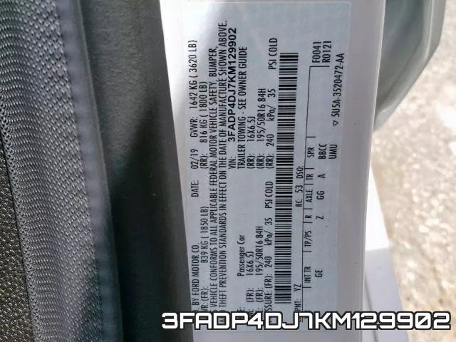 3FADP4DJ7KM129902 фото 2