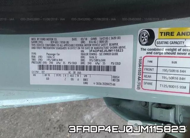 3FADP4EJ0JM115823 фото 10