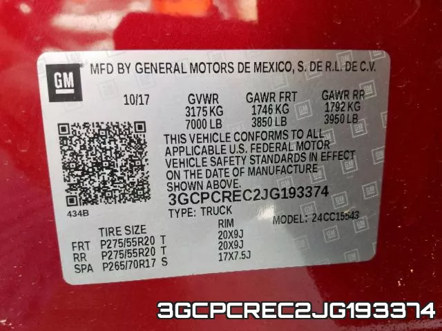 3GCPCREC2JG193374 фото 2