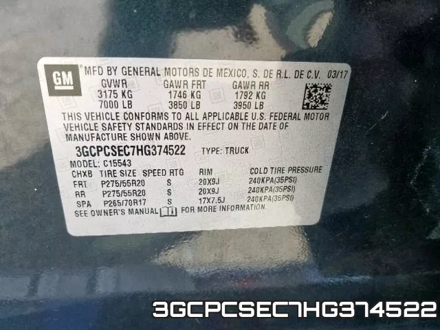 3GCPCSEC7HG374522 фото 2