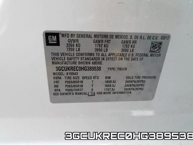 3GCUKREC0HG389538 фото 2