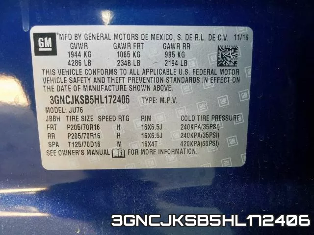 3GNCJKSB5HL172406 фото 2