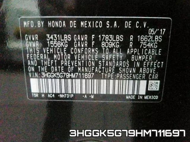3HGGK5G79HM711697 фото 2