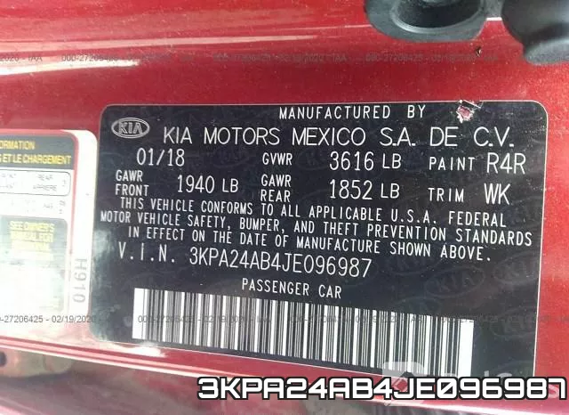3KPA24AB4JE096987 фото 10
