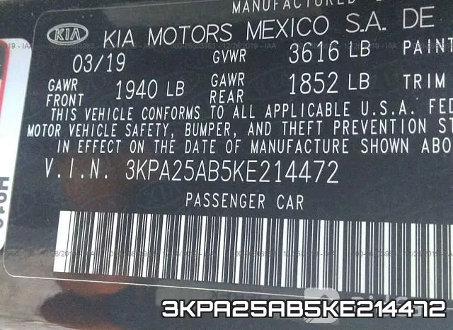 3KPA25AB5KE214472 фото 10