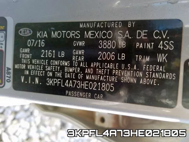 3KPFL4A73HE021805 фото 2