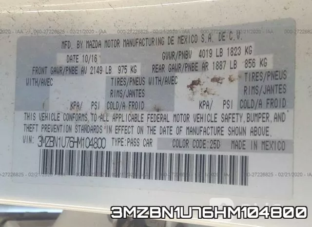 3MZBN1U76HM104800 фото 10