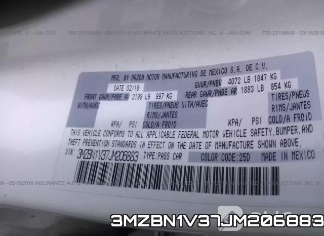 3MZBN1V37JM206883 фото 10