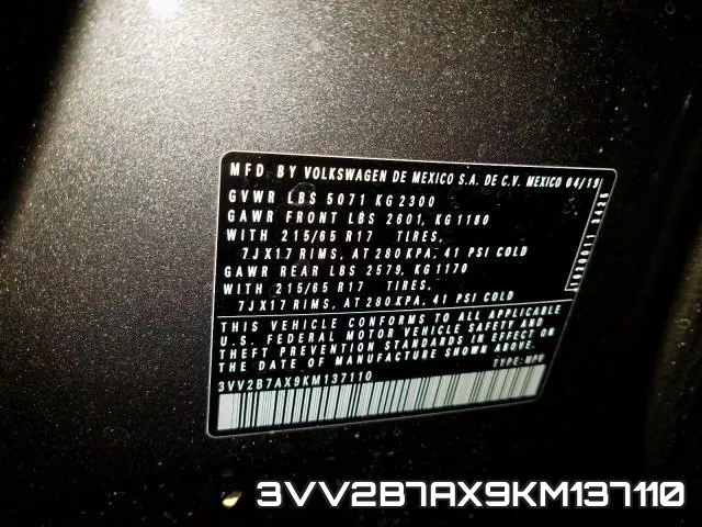 3VV2B7AX9KM137110 фото 2