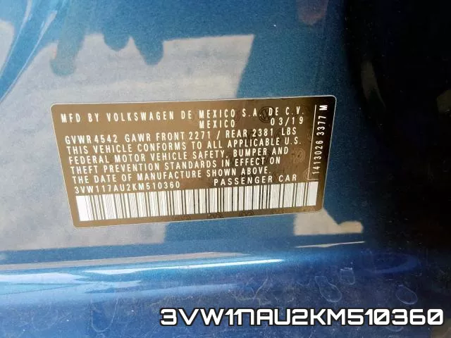 3VW117AU2KM510360 фото 2