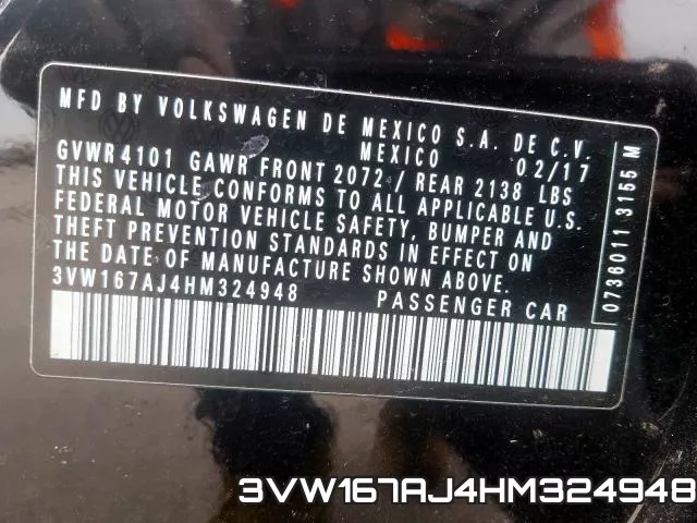 3VW167AJ4HM324948 фото 2
