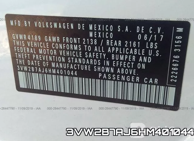 3VW2B7AJ6HM401044 фото 10