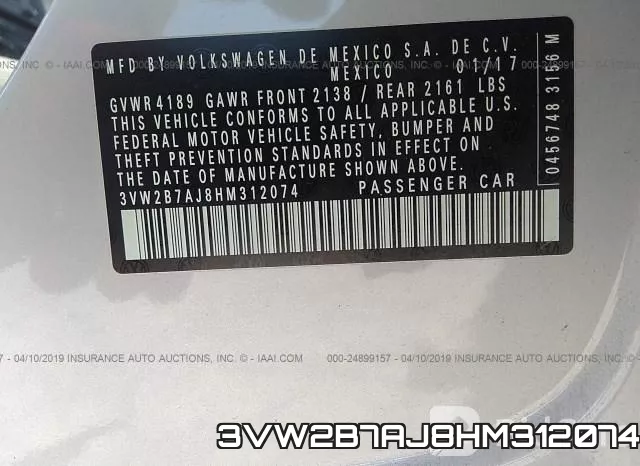 3VW2B7AJ8HM312074 фото 10