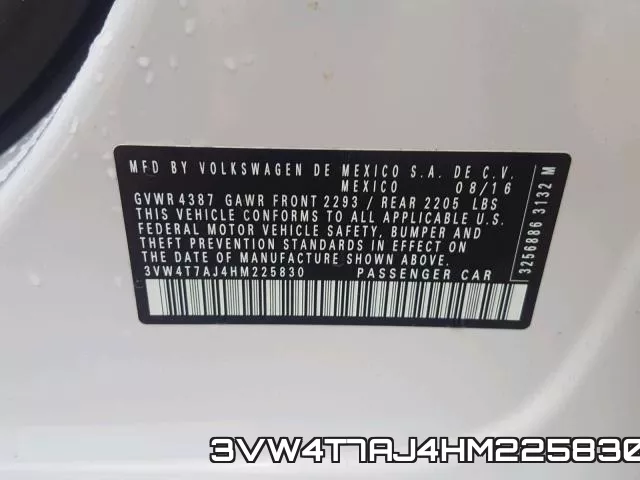 3VW4T7AJ4HM225830 фото 2