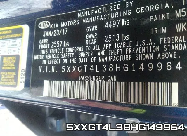 5XXGT4L38HG149964 фото 10