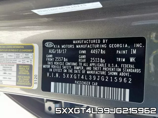 5XXGT4L39JG215962 фото 2