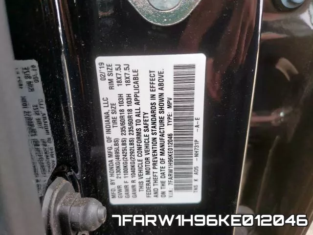 7FARW1H96KE012046 фото 2