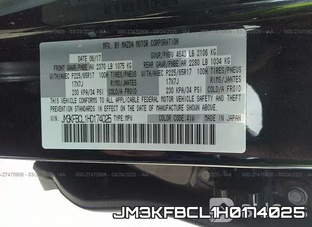 JM3KFBCL1H0174025 фото 10