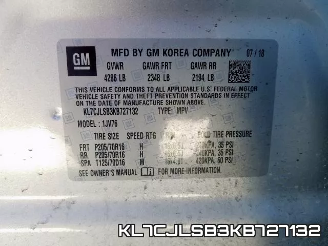 KL7CJLSB3KB727132 фото 2