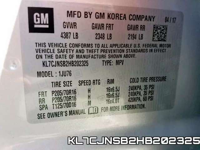 KL7CJNSB2HB202325 фото 2