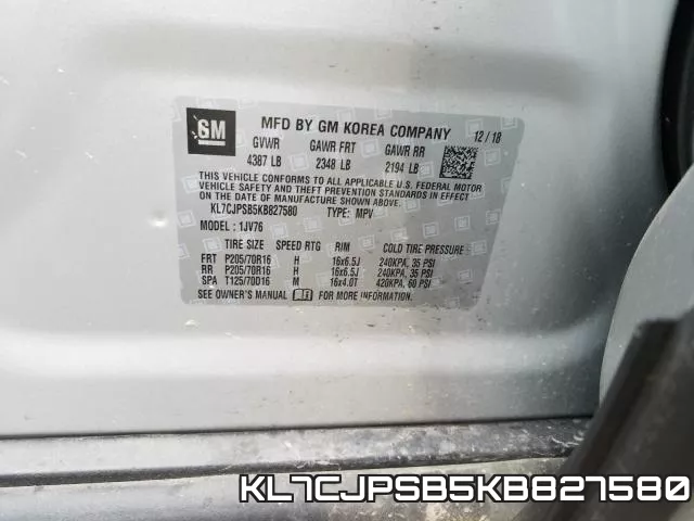 KL7CJPSB5KB827580 фото 2