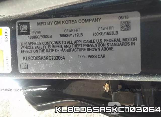 KL8CD6SA5KC703064 фото 10