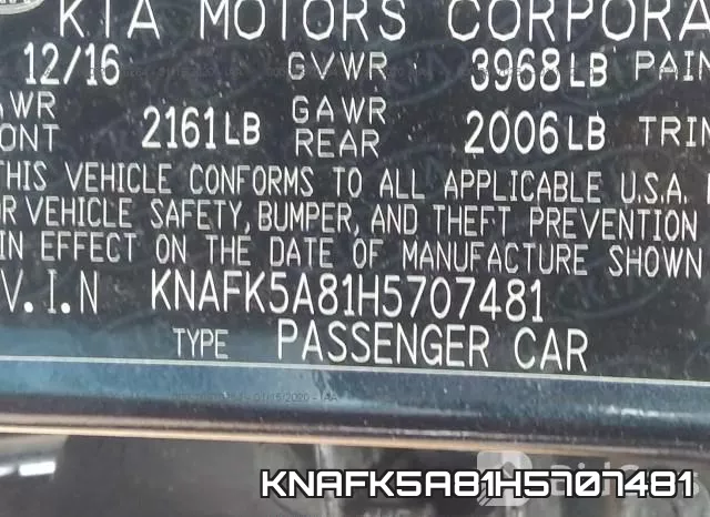KNAFK5A81H5707481 фото 10