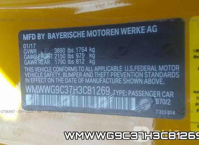 WMWWG9C37H3C81269 фото 8