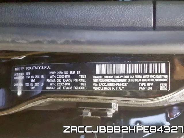 ZACCJBBB2HPE84327 фото 2