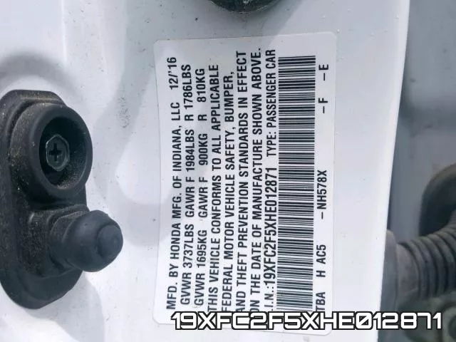 19XFC2F5XHE012871 фото 2