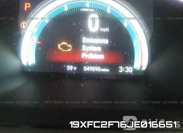 19XFC2F76JE016651 фото 8
