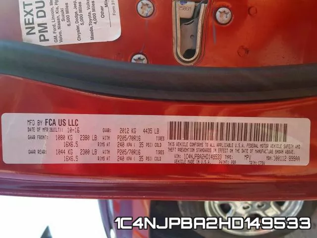 1C4NJPBA2HD149533 фото 2