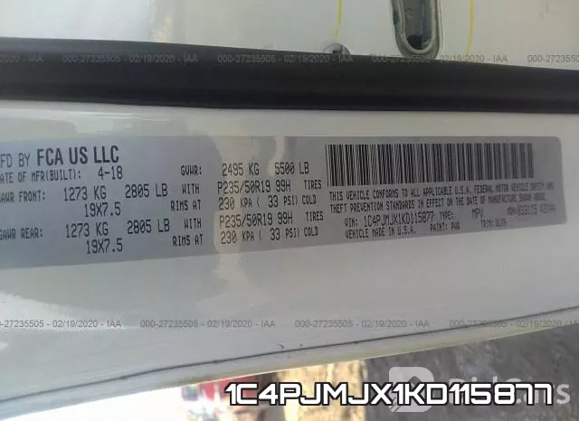 1C4PJMJX1KD115877 фото 10