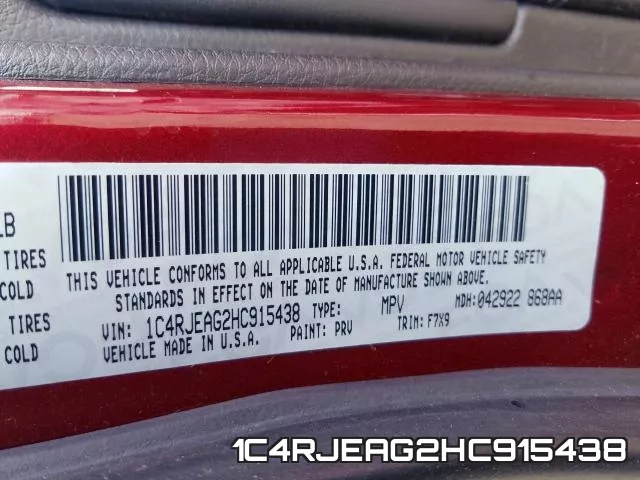 1C4RJEAG2HC915438 фото 2