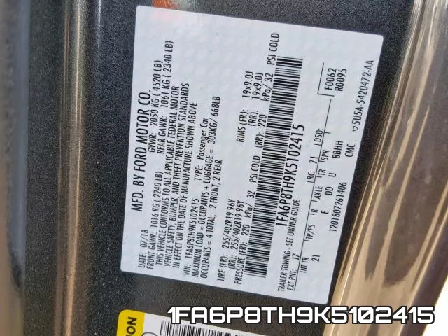 1FA6P8TH9K5102415 фото 2