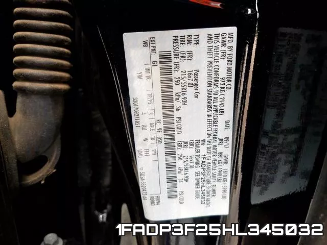 1FADP3F25HL345032 фото 2