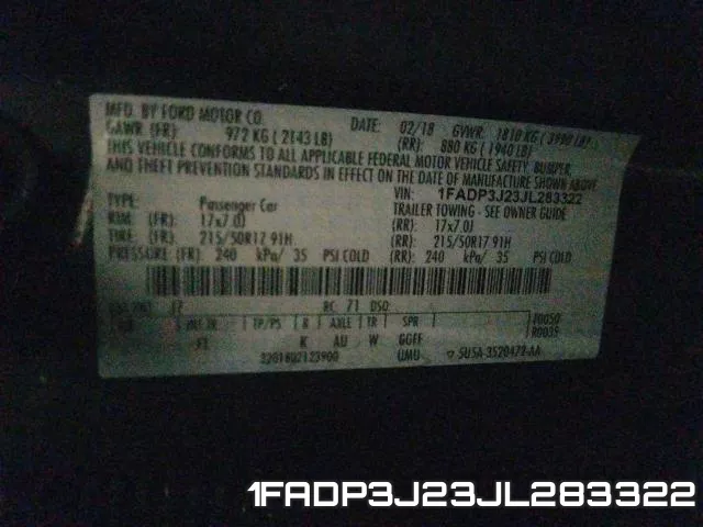 1FADP3J23JL283322 фото 2