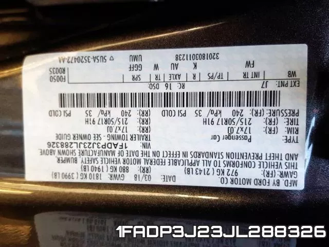 1FADP3J23JL288326 фото 2