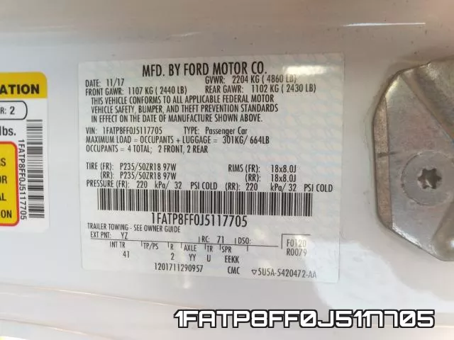 1FATP8FF0J5117705 фото 2