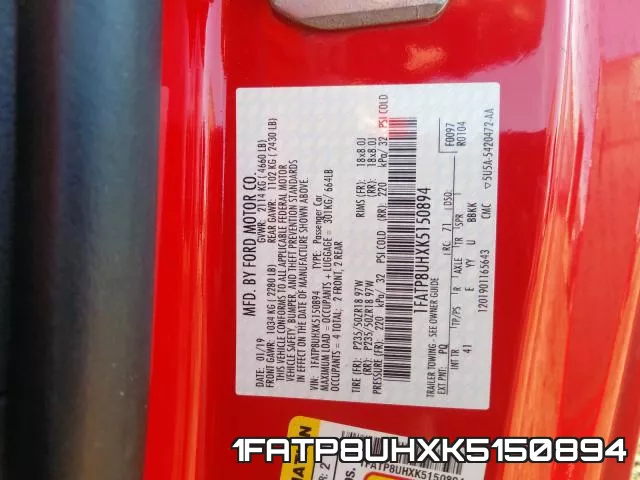1FATP8UHXK5150894 фото 2