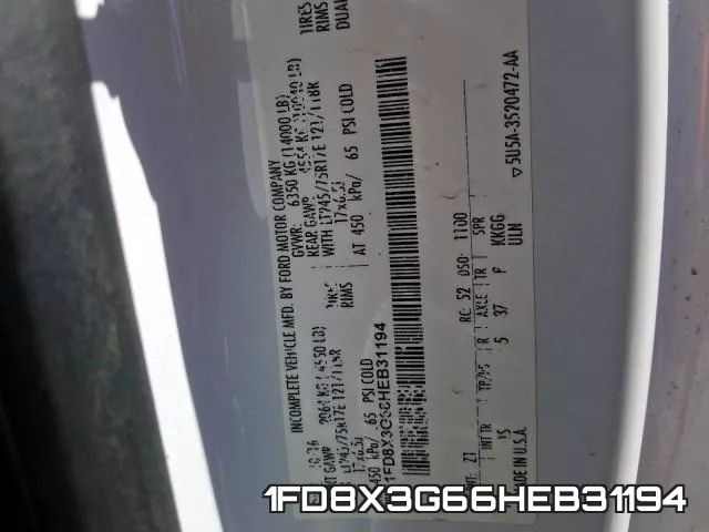 1FD8X3G66HEB31194 фото 2