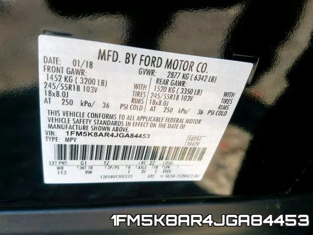 1FM5K8AR4JGA84453 фото 2