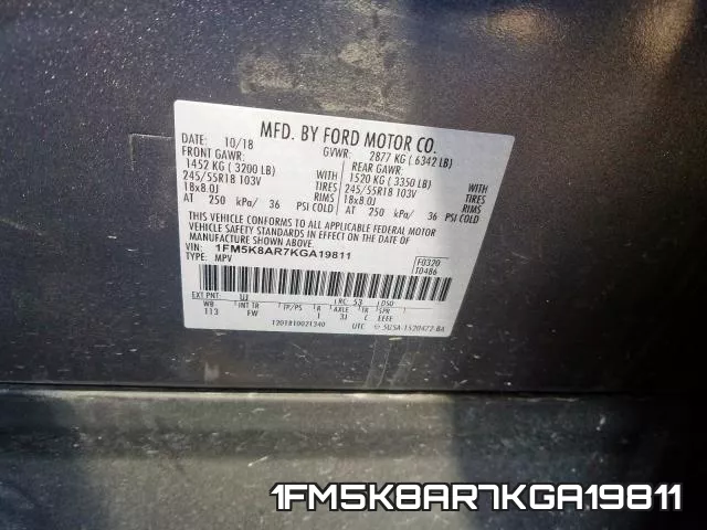 1FM5K8AR7KGA19811 фото 2