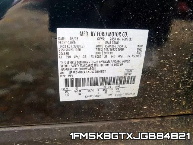1FM5K8GTXJGB84821 фото 2