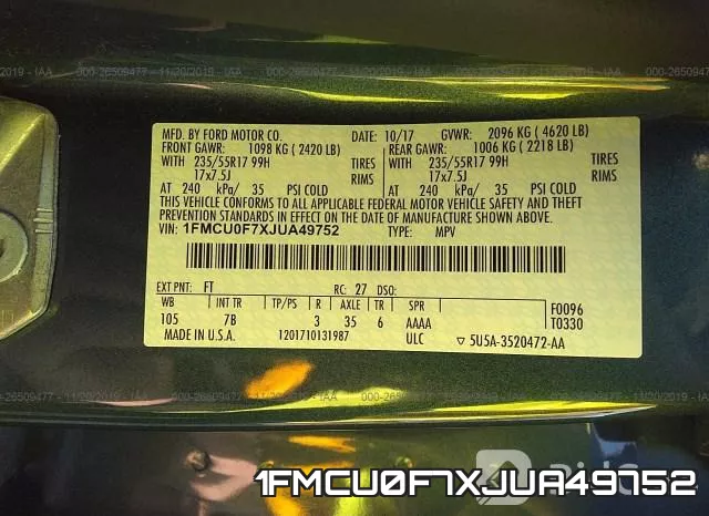 1FMCU0F7XJUA49752 фото 10