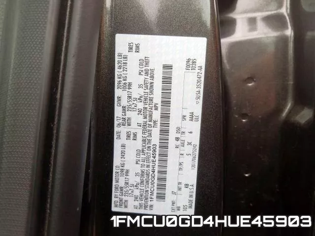 1FMCU0GD4HUE45903 фото 2