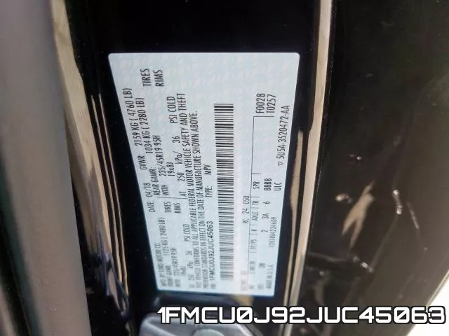 1FMCU0J92JUC45063 фото 2